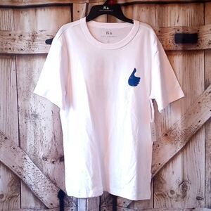 Mens Graphic Beach White T-Shirt Size S